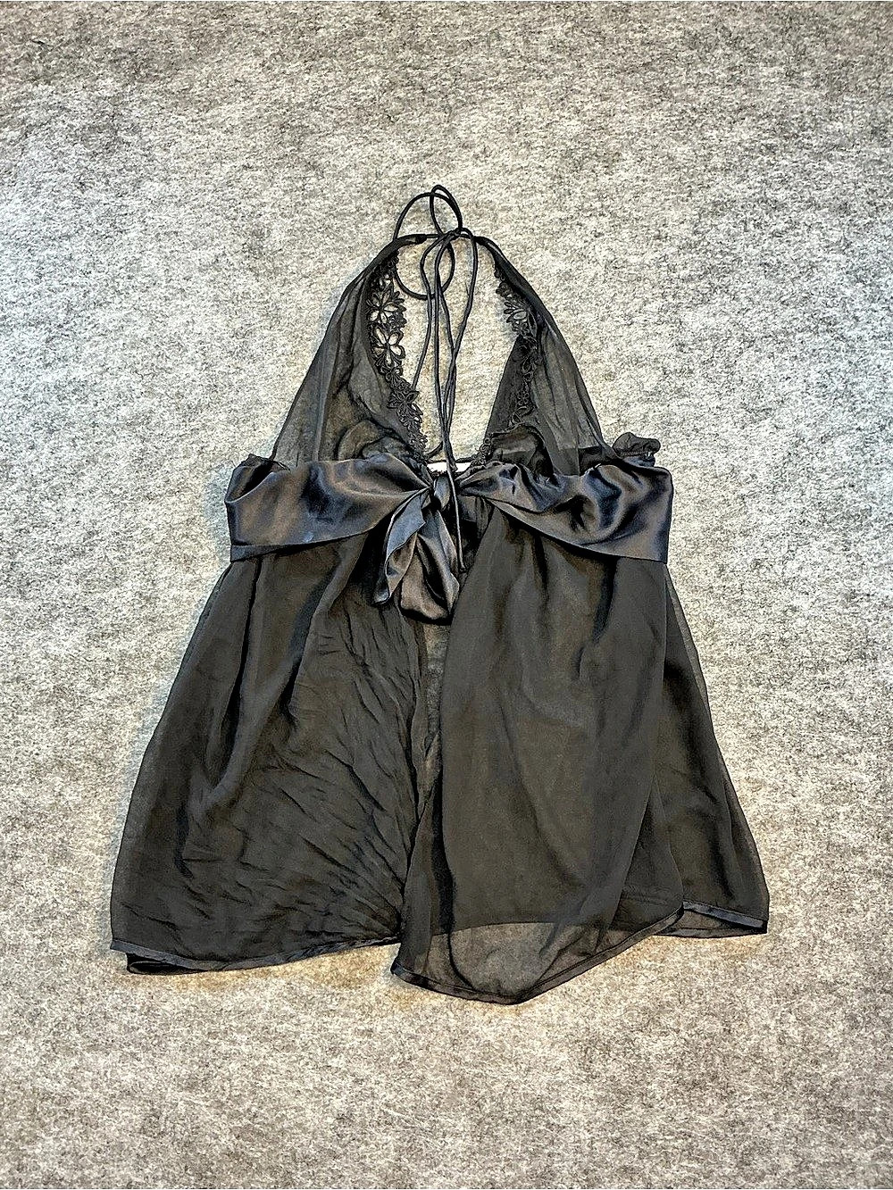 Victoria's Secret Very Sexy Black Lace Bow Robe Size Large